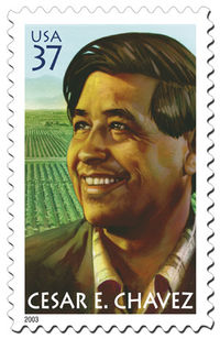 2003 USPS stamp featuring Chávez and the fields that were so important to him